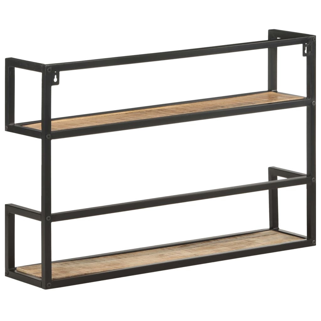 Scaffale a Muro 80x20x60 cm in Legno di Mango Grezzo