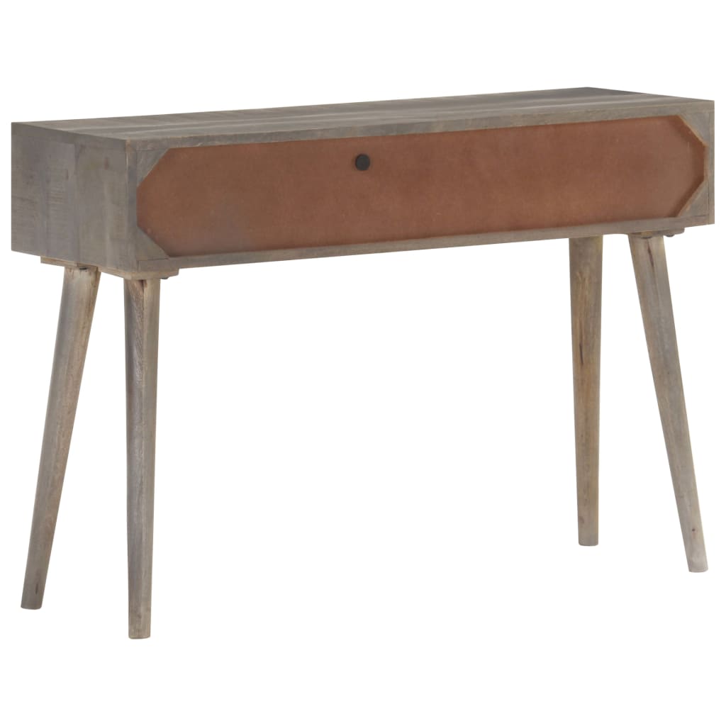 Tavolo Consolle Grigio 110x35x75 cm in Massello di Mango Grezzo