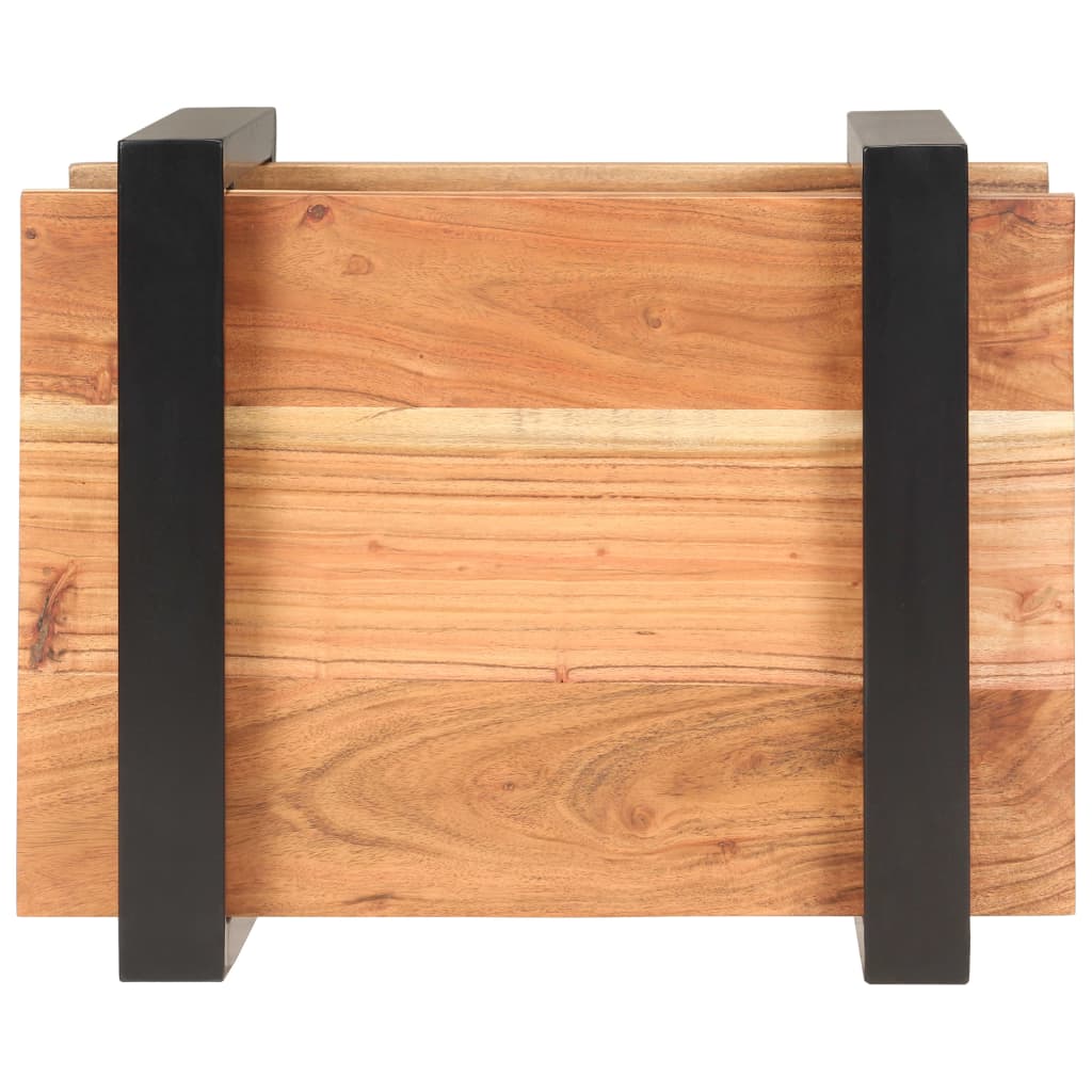 Comodino 50x40x40 cm in Legno Massello di Acacia