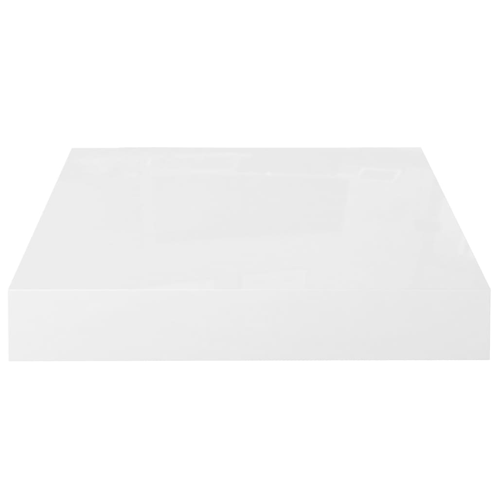 Scaffale a Parete Bianco Lucido 23x23,5x3,8 cm in MDF