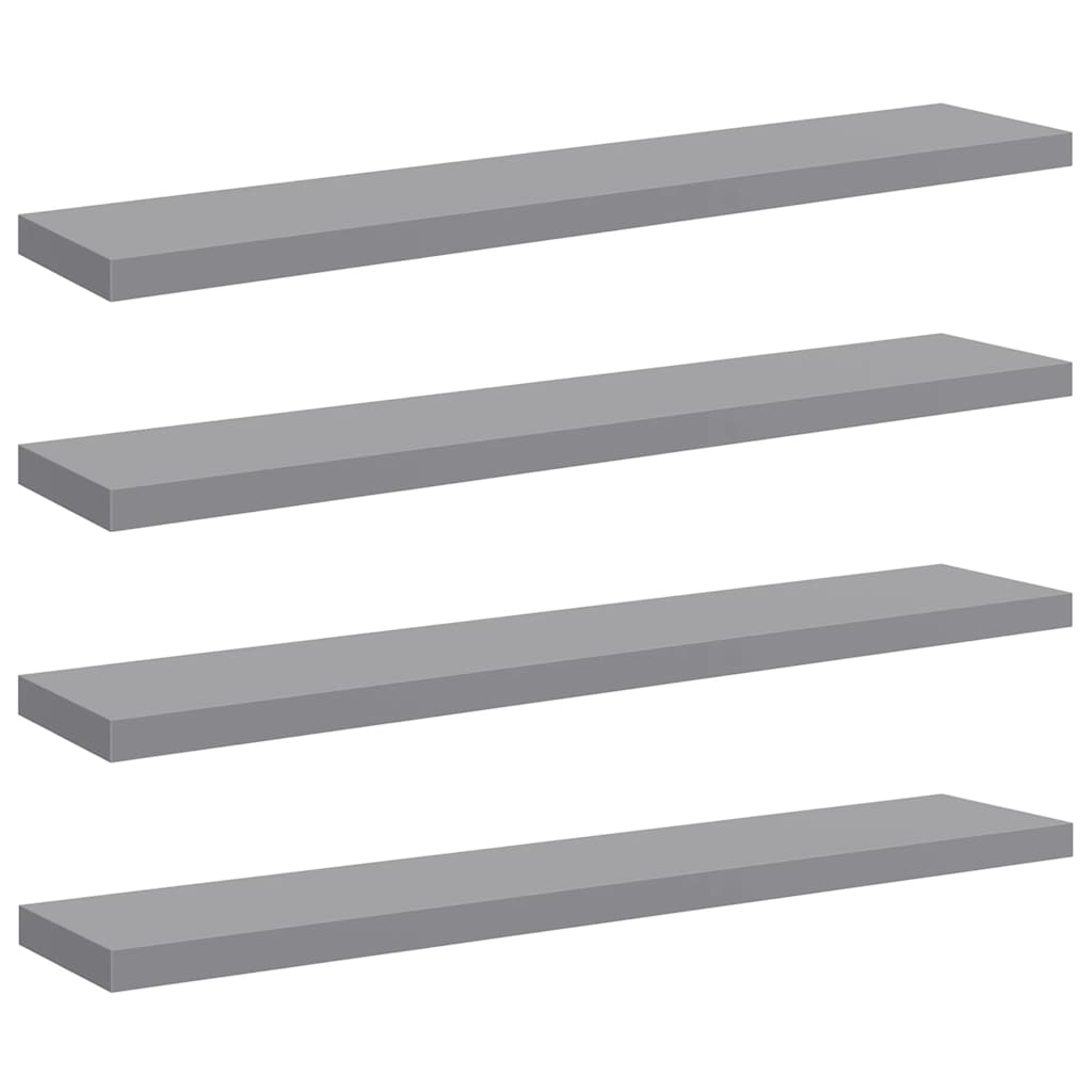 Scaffali a Parete 2 pz Grigi 120x23,5x3,8 cm in MDF