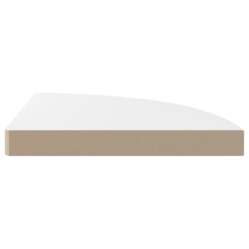Scaffale Angolare a Parete Bianco Lucido 35x35x3,8 cm in MDF