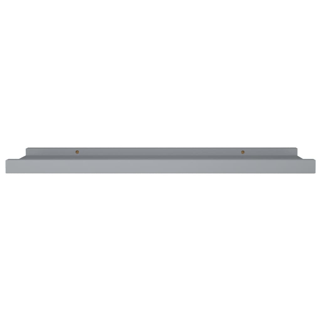 Mensole Loggia per Foto 2 pz Grigie 60x9x3 cm in MDF