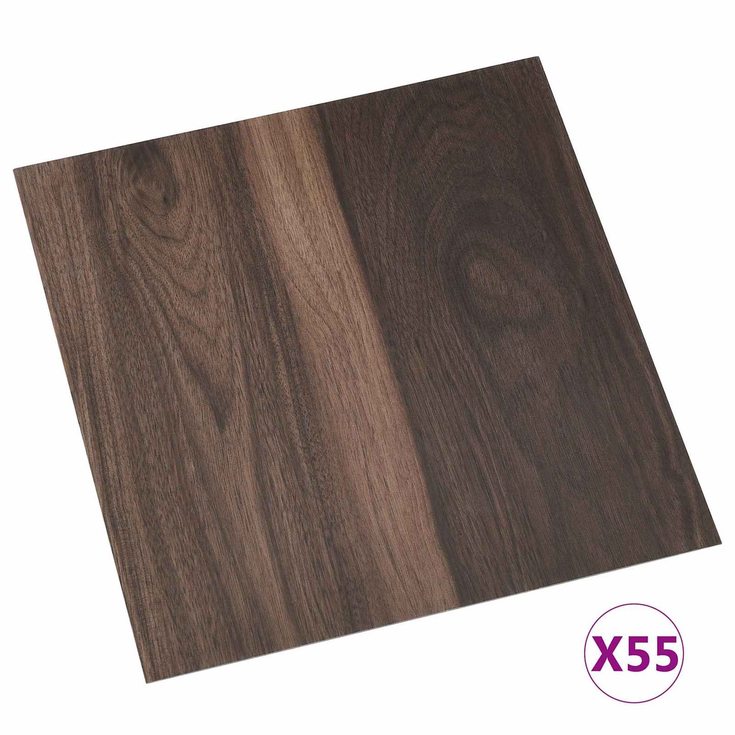 Tavole di Pavimento 55 pcs Marrone Scuro 5,11 m² PVC