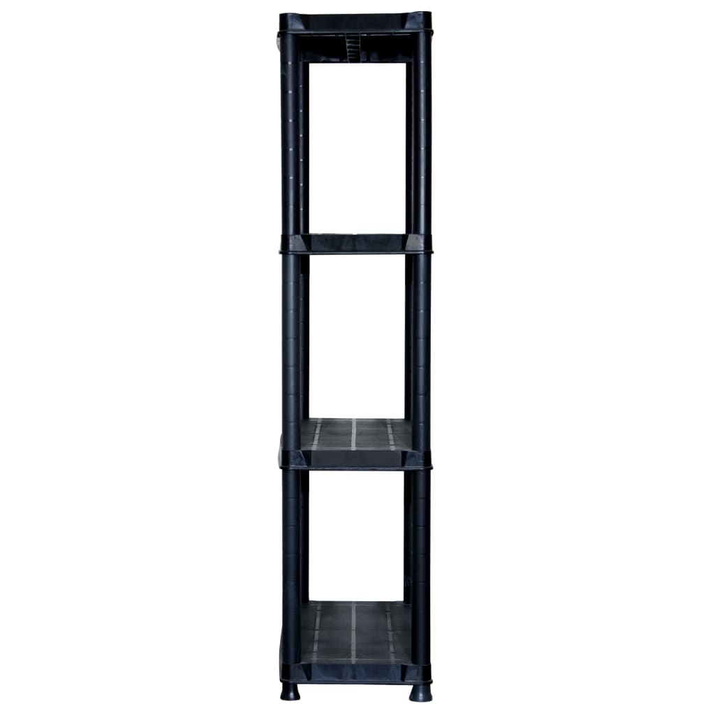 Scaffale a 4 Ripiani Nero 61x30,5x130 cm in Plastica