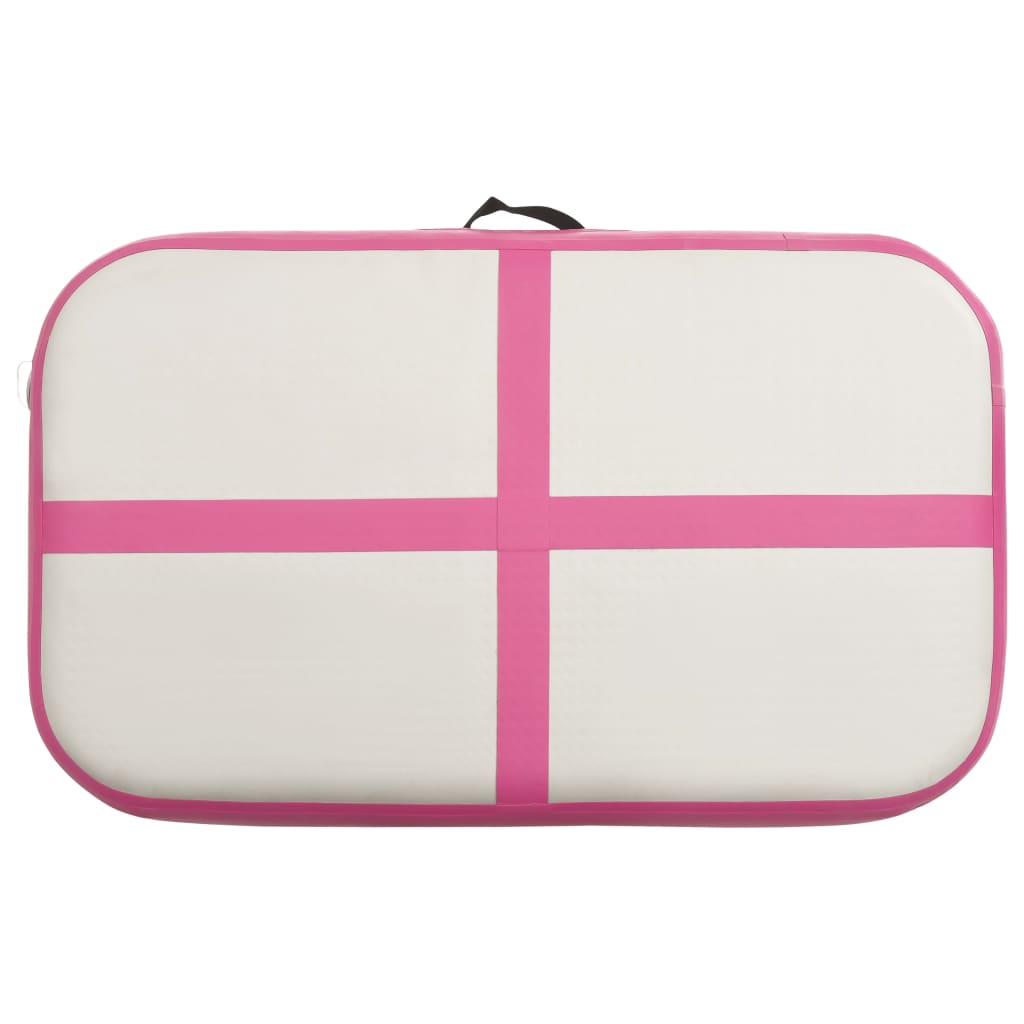 Tappetino Ginnastica Gonfiabile con Pompa 60x100x10 cm PVC Rosa