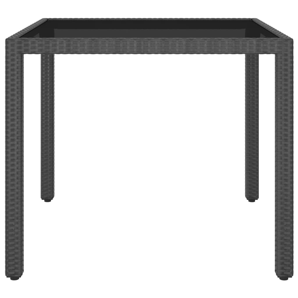 Tavolo da Giardino Nero 90x90x75 cm in Polyrattan