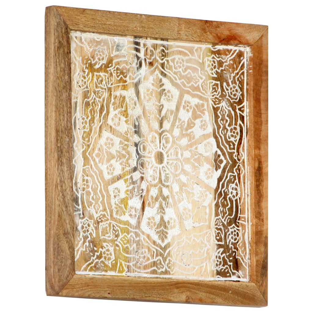 Quadri Intagliati a Mano 2 pz in Mango Massello 40x40x1,5 cm