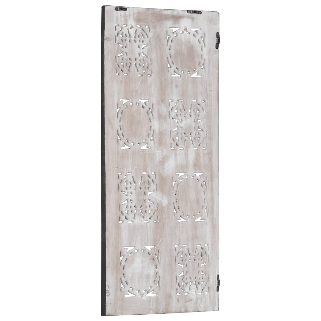 Pannello Murale Intagliato MDF 40x80x1,5 cm Nero e Bianco