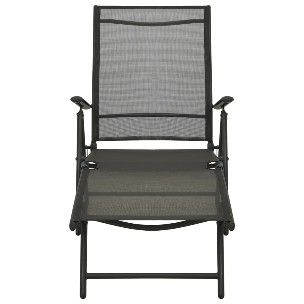 Set Divani da Giardino 3 pz in Textilene e Alluminio Nero