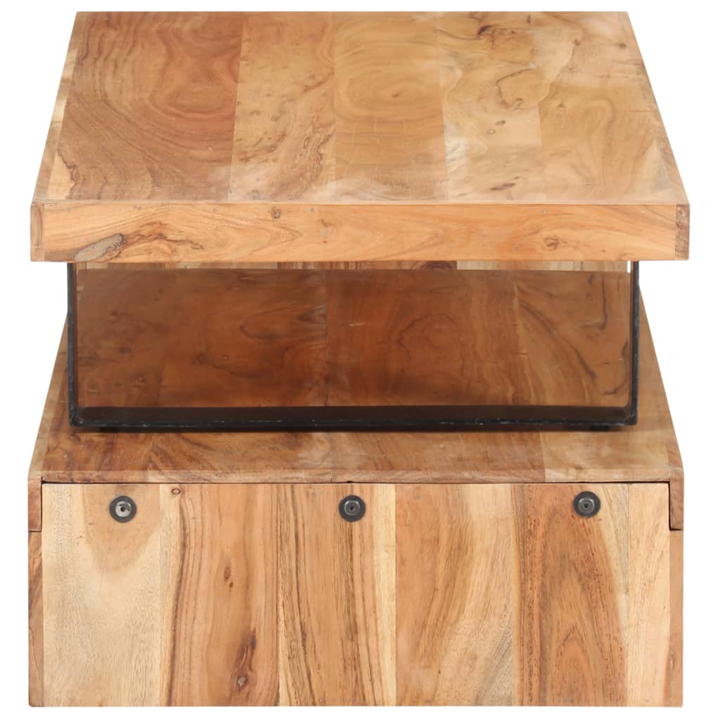 Set Tavolini da Salotto 2 pz in Legno Massello di Acacia