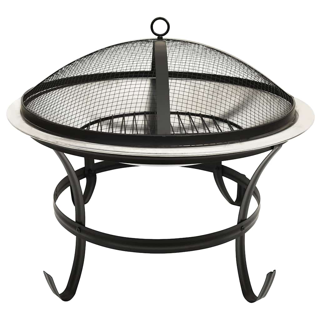 Braciere e Barbecue 2in1 e Attizzatoio 56x56x49 cm Acciaio Inox