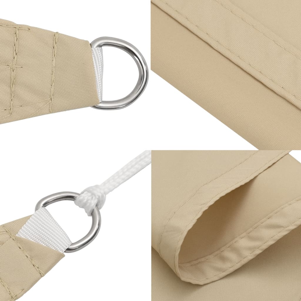 Parasole a Vela Oxford Triangolare 5x6x6 m Beige