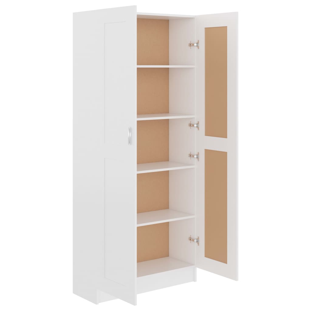 Libreria Bianca 82,5x30,5x185,5 cm in Legno Multistrato