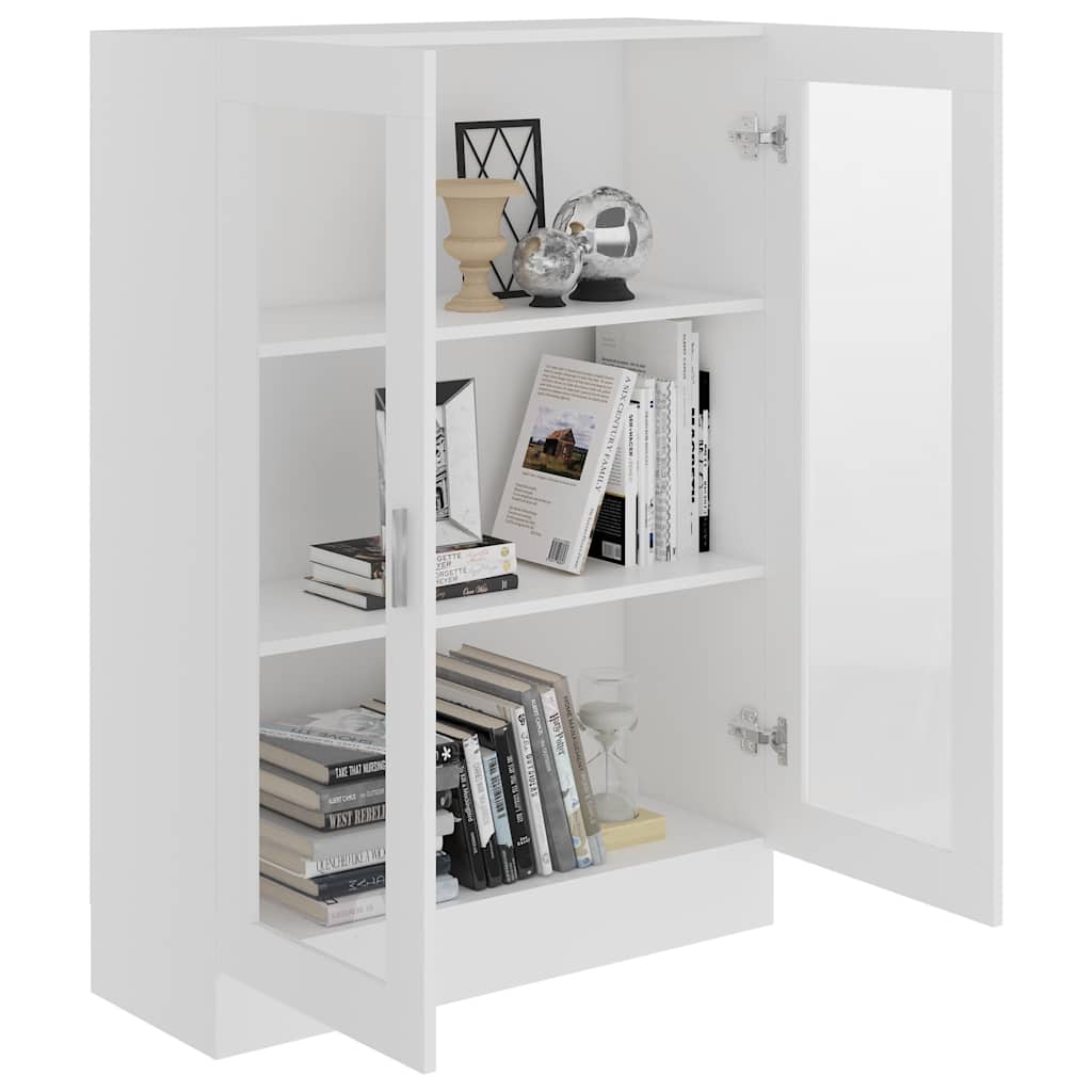 Armadietto con Vetrina Bianco 82,5x30,5x115cm Legno Multistrato