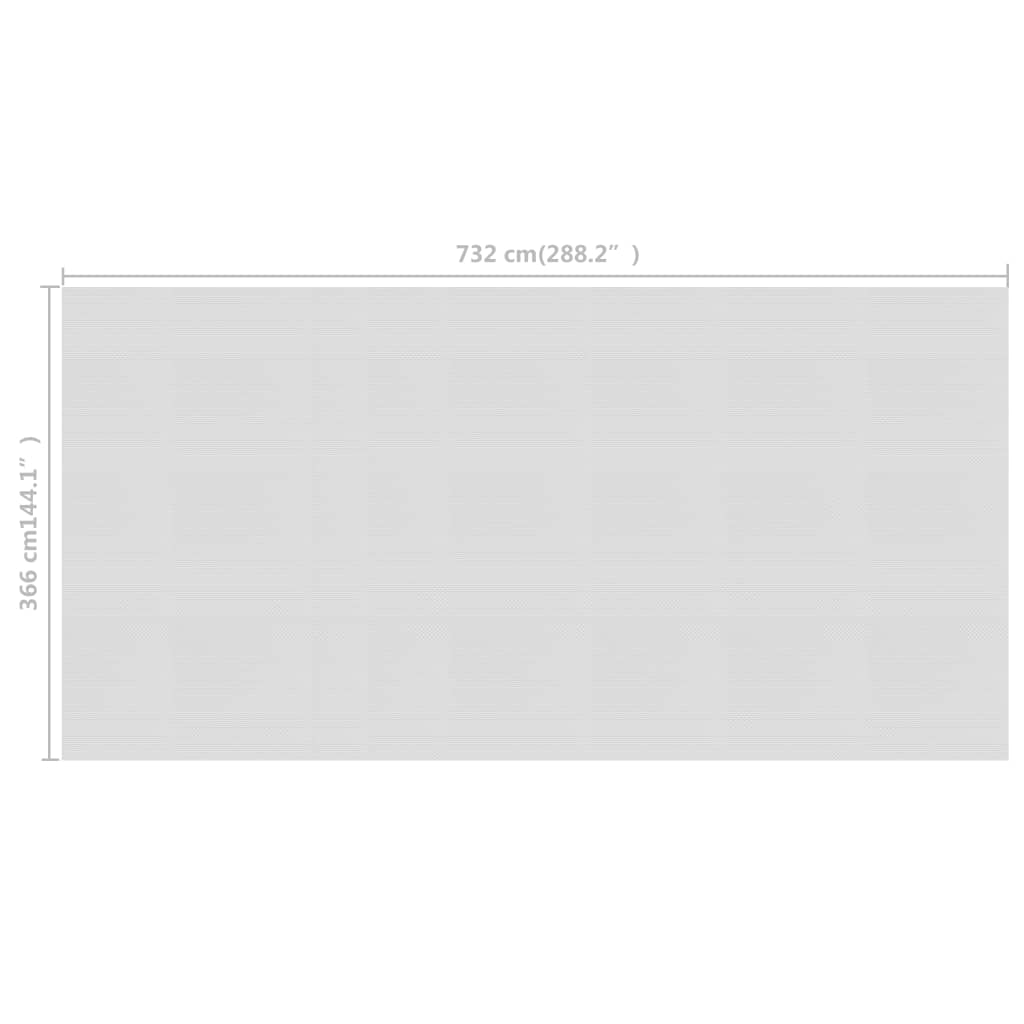 Pellicola Galleggiante Solare PE Piscina 732x366 cm Grigia