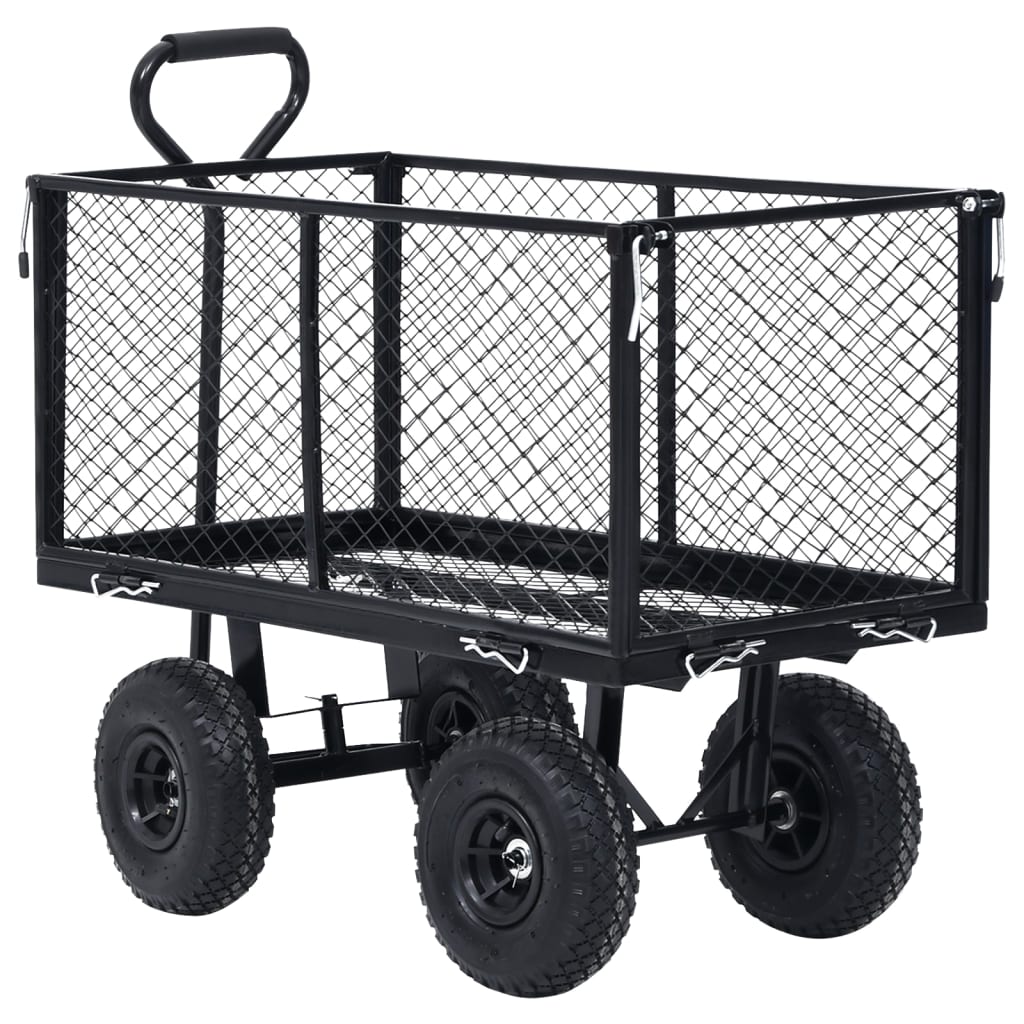 Carrello a Mano da Giardino Nero 350 kg