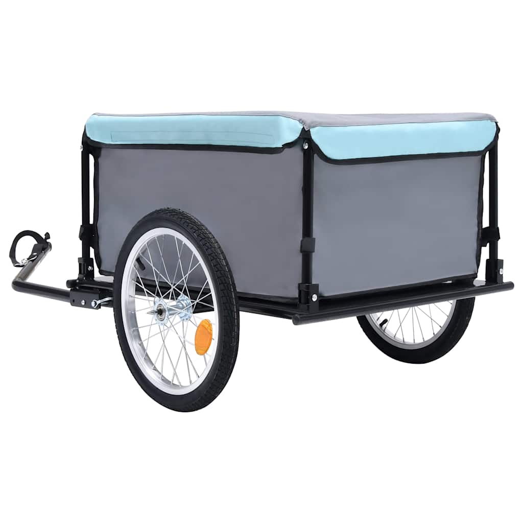 Rimorchio da Bici Nero e Blu 65 kg