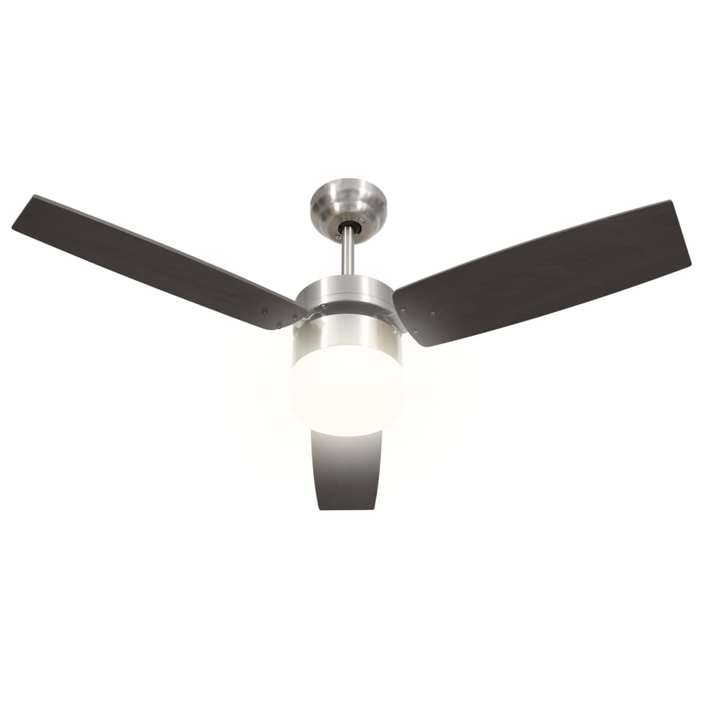 Ventilatore Soffitto con Luce e Telecomando 108cm Marrone Scuro
