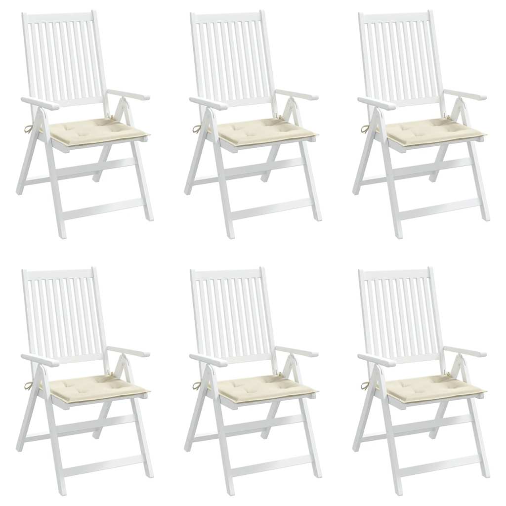 Cuscini per Sedia 6 pz Crema 40x40x3 cm in Tessuto Oxford