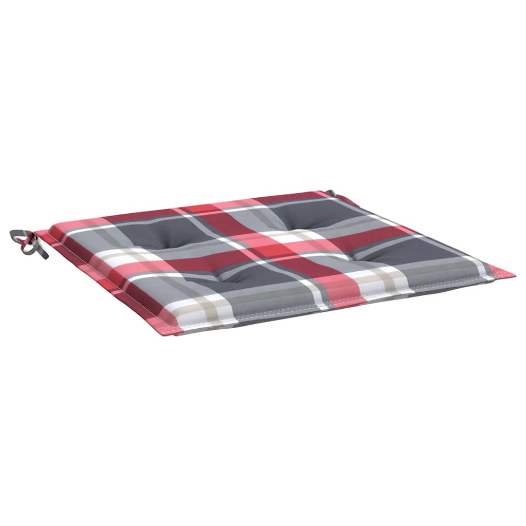 Cuscini per Sedia 2 pz a Quadri Rossi 40x40x4cm Tessuto Oxford