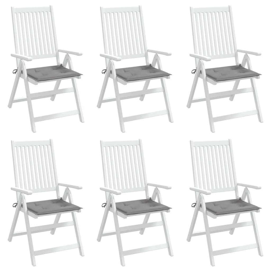 Cuscini per Sedia 6 pz Grigi 50x50x3 cm in Tessuto Oxford