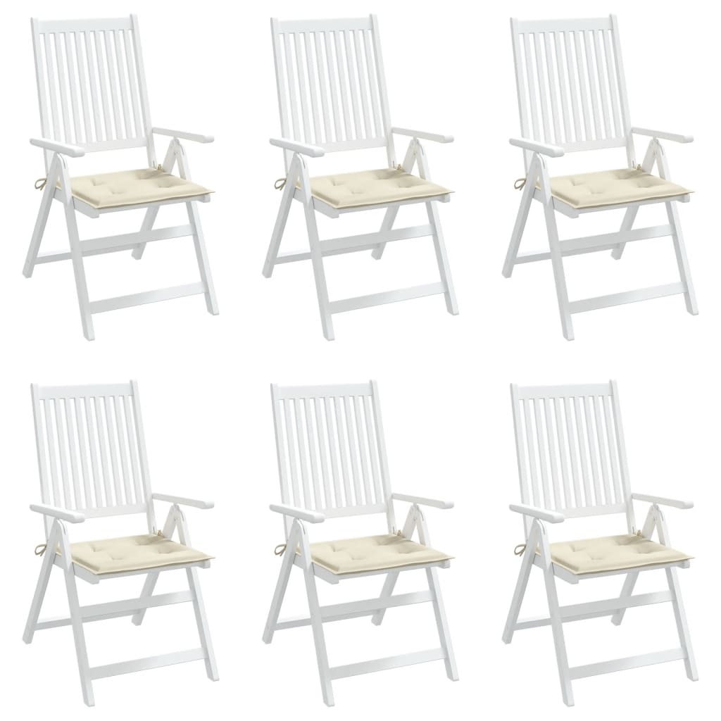 Cuscini per Sedia 6 pz Crema 50x50x3 cm in Tessuto Oxford
