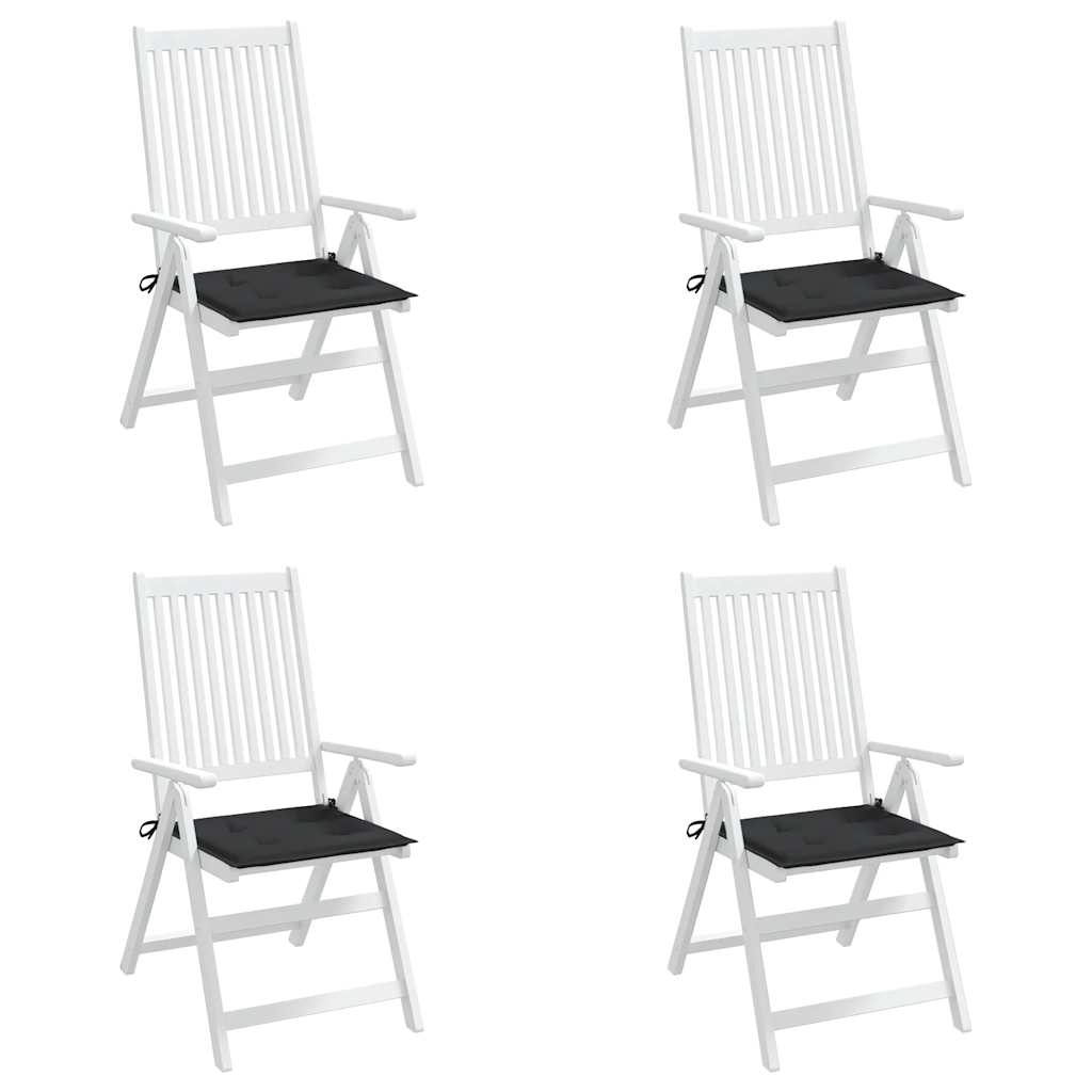 Cuscini per Sedia 4 pz Neri 50x50x3 cm in Tessuto Oxford