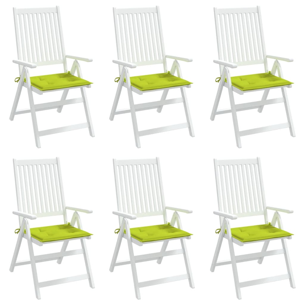 Cuscini per Sedia 6 pz Verde Brillante 50x50x3cm Tessuto Oxford