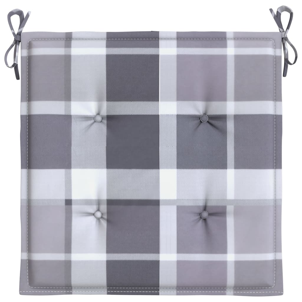 Cuscini per Sedia 2 pz a Quadri Grigi 50x50x4 cm Tessuto Oxford
