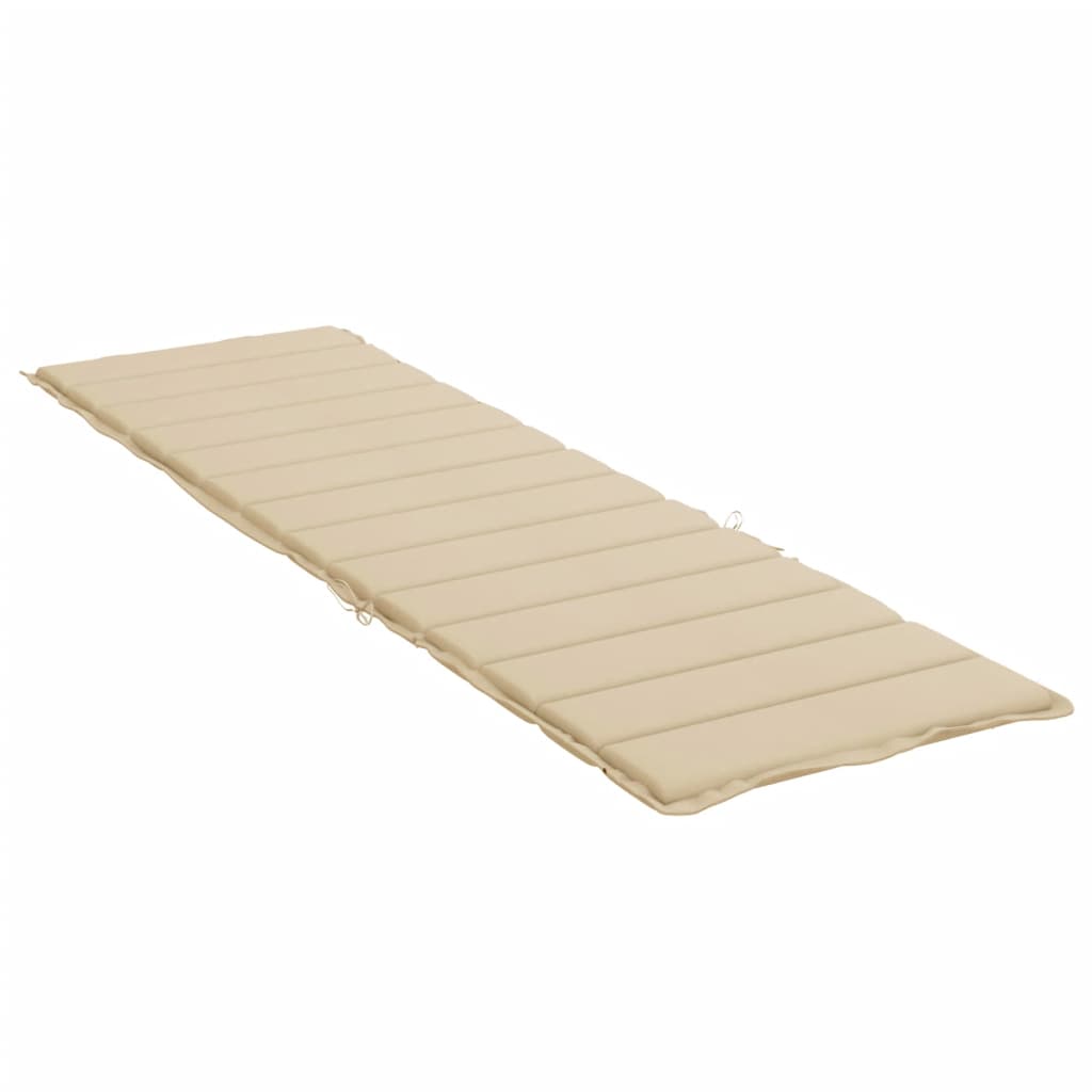 Cuscino per Lettino Beige 200x60x3 cm in Tessuto Oxford