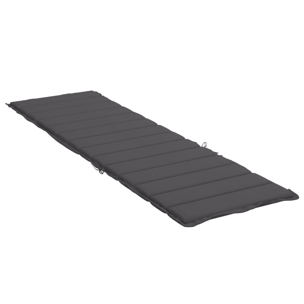 Cuscino per Lettino Antracite 200x70x3 cm in Tessuto Oxford