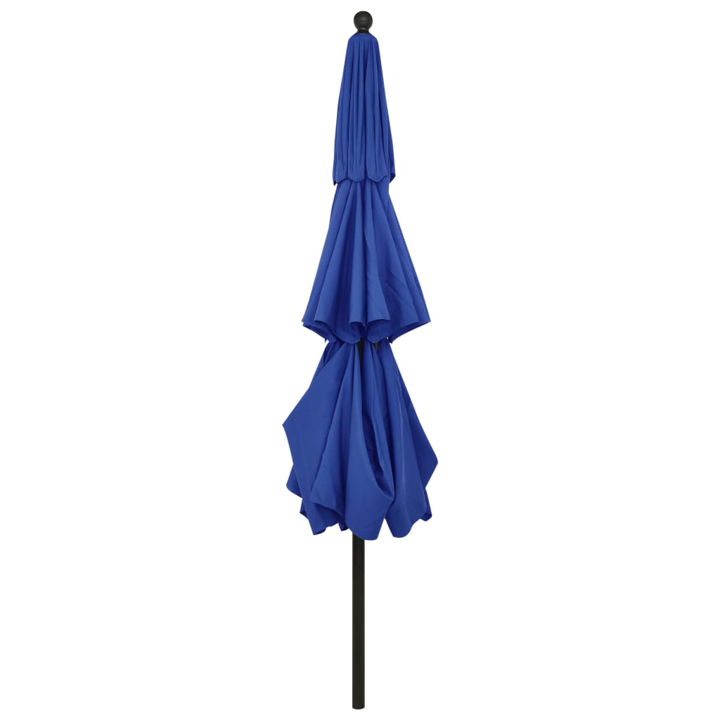 Ombrellone da Giardino 3 Livelli Palo in Alluminio Azzurro 3,5m