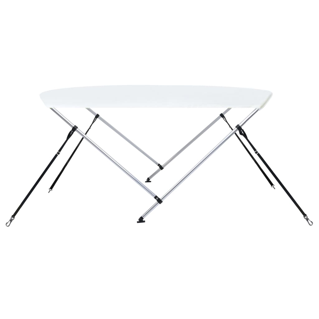 Bimini di Prua con Tendalino a 2 Archi Bianco 180x150x110 cm