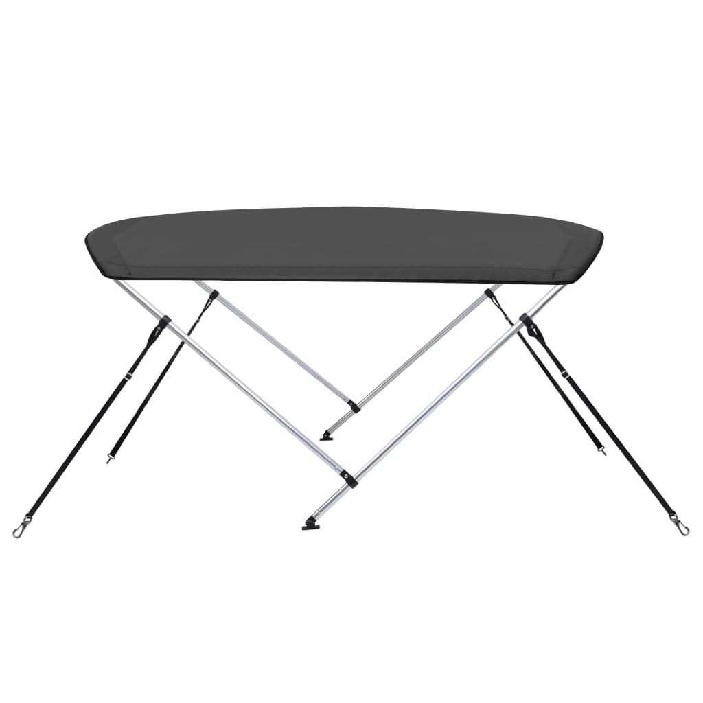 Bimini di Prua con Tendalino a 2 Archi Antracite 150x120x110 cm