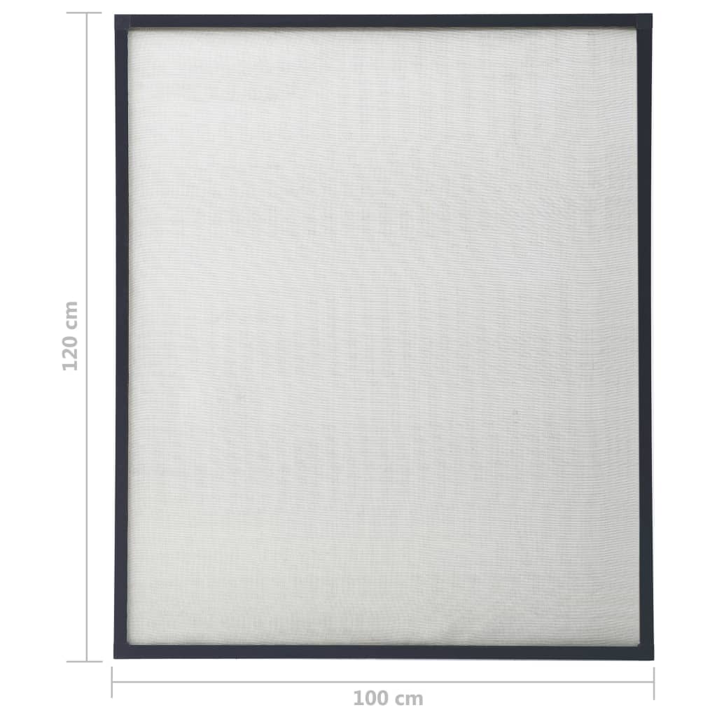 Zanzariera per Finestre Antracite 100x120 cm