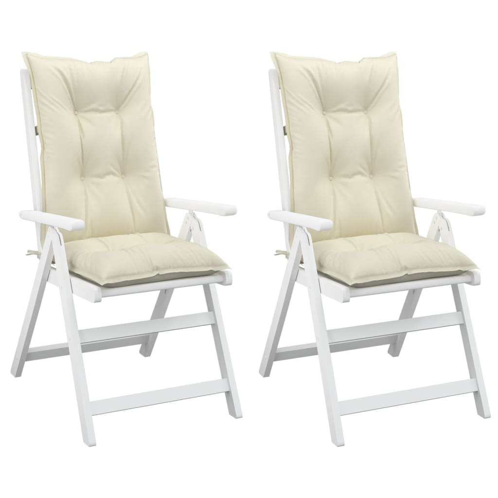 Cuscini per Sedie 2 pz Crema 120x50x7 cm in Tessuto
