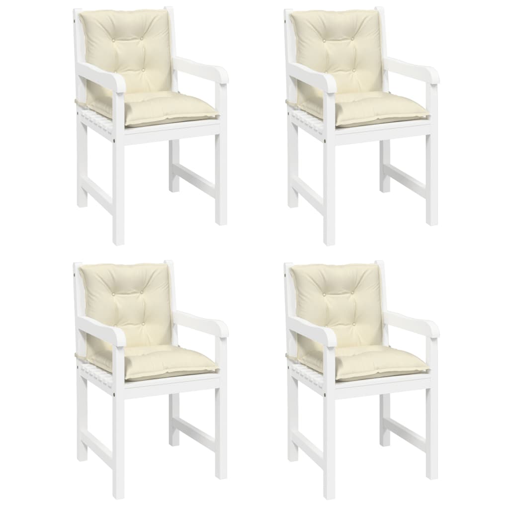 Cuscini per Sedia da Giardino 4 pz Crema 100x50x7 cm Tessuto