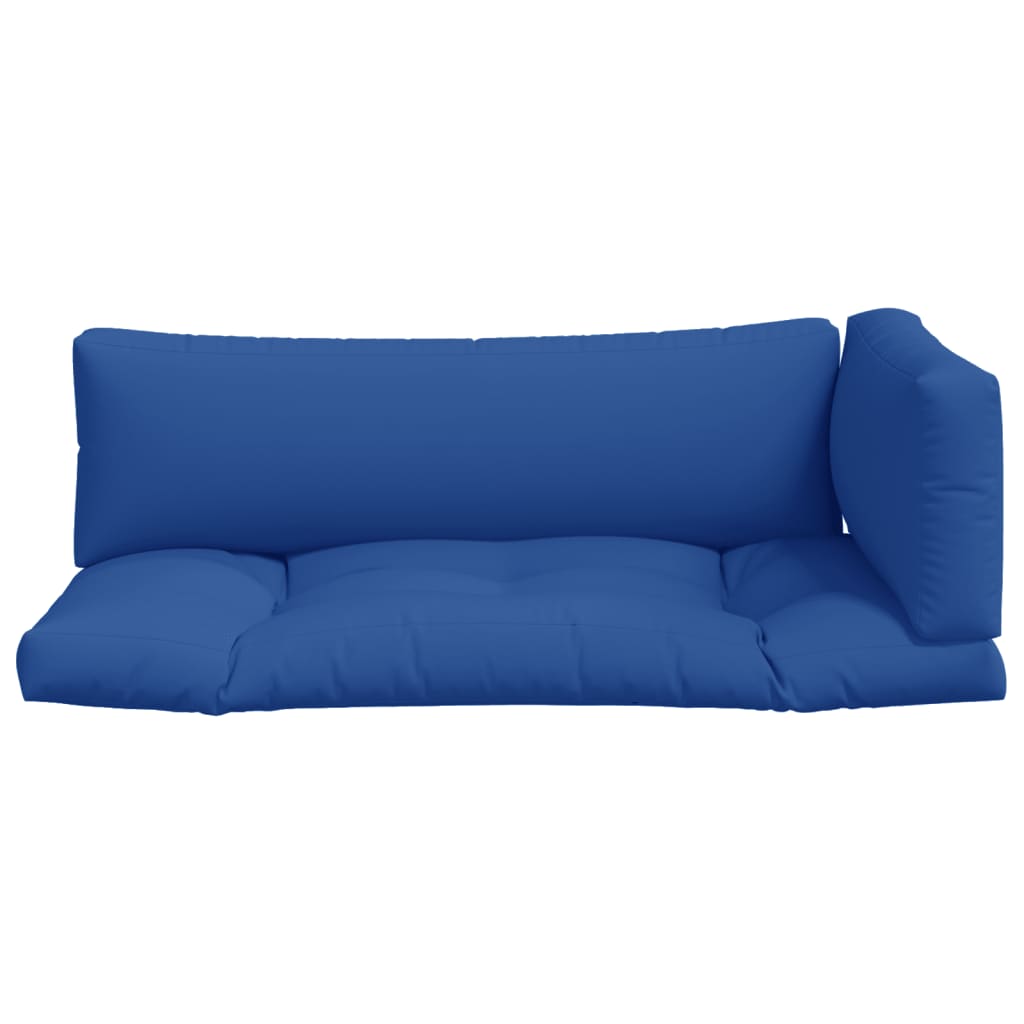 Cuscini per Pallet 3 pz Blu Reale in Tessuto