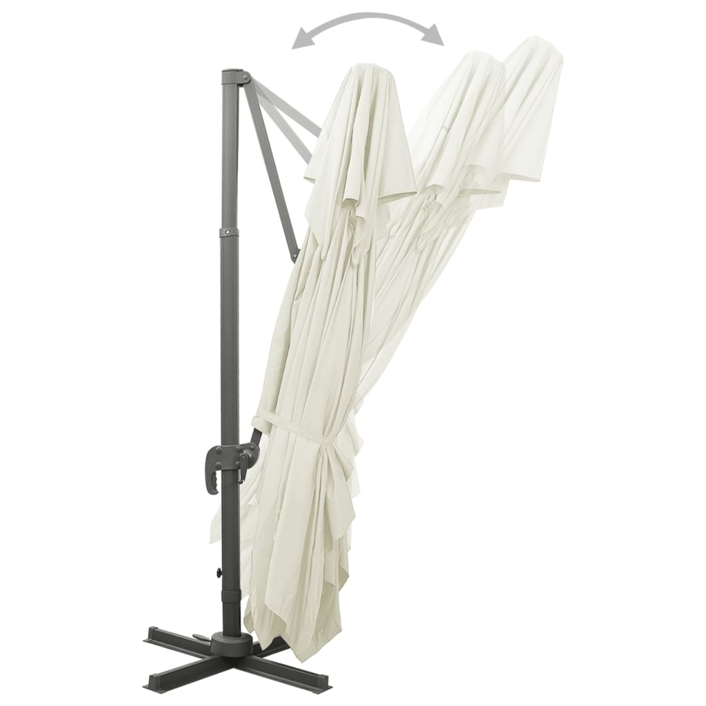 Ombrellone a Sbalzo con Doppia Copertura 400x300 cm Sabbia