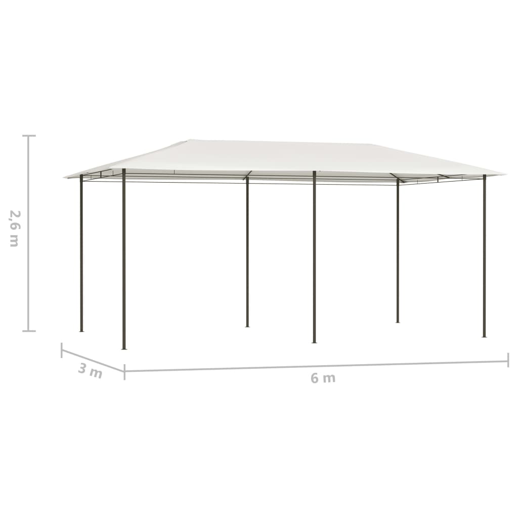 Gazebo 2,98x5,3x2,59 m Crema 160 g/m²