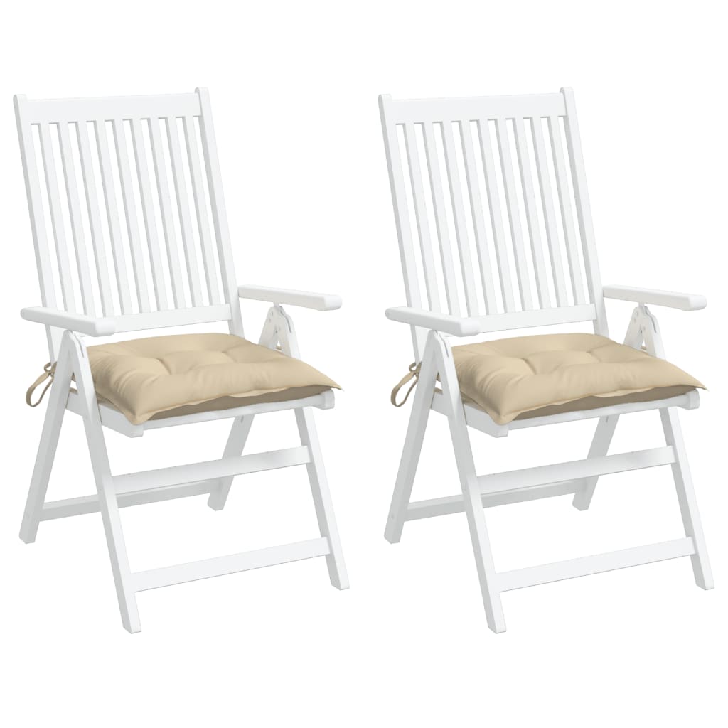 Cuscini per Sedia 2 pz Beige 50x50x7 cm Tessuto Oxford