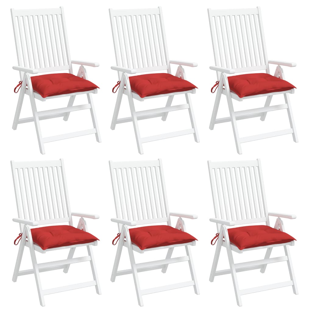 Cuscini per Sedia 6 pz Rossi 50x50x7 cm Tessuto Oxford