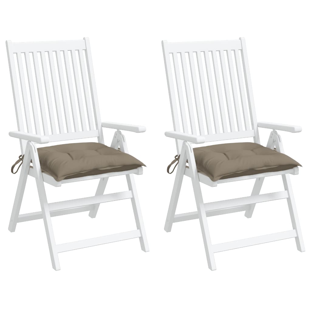 Cuscini per Sedia 2 pz Tortora 50x50x7 cm Tessuto Oxford