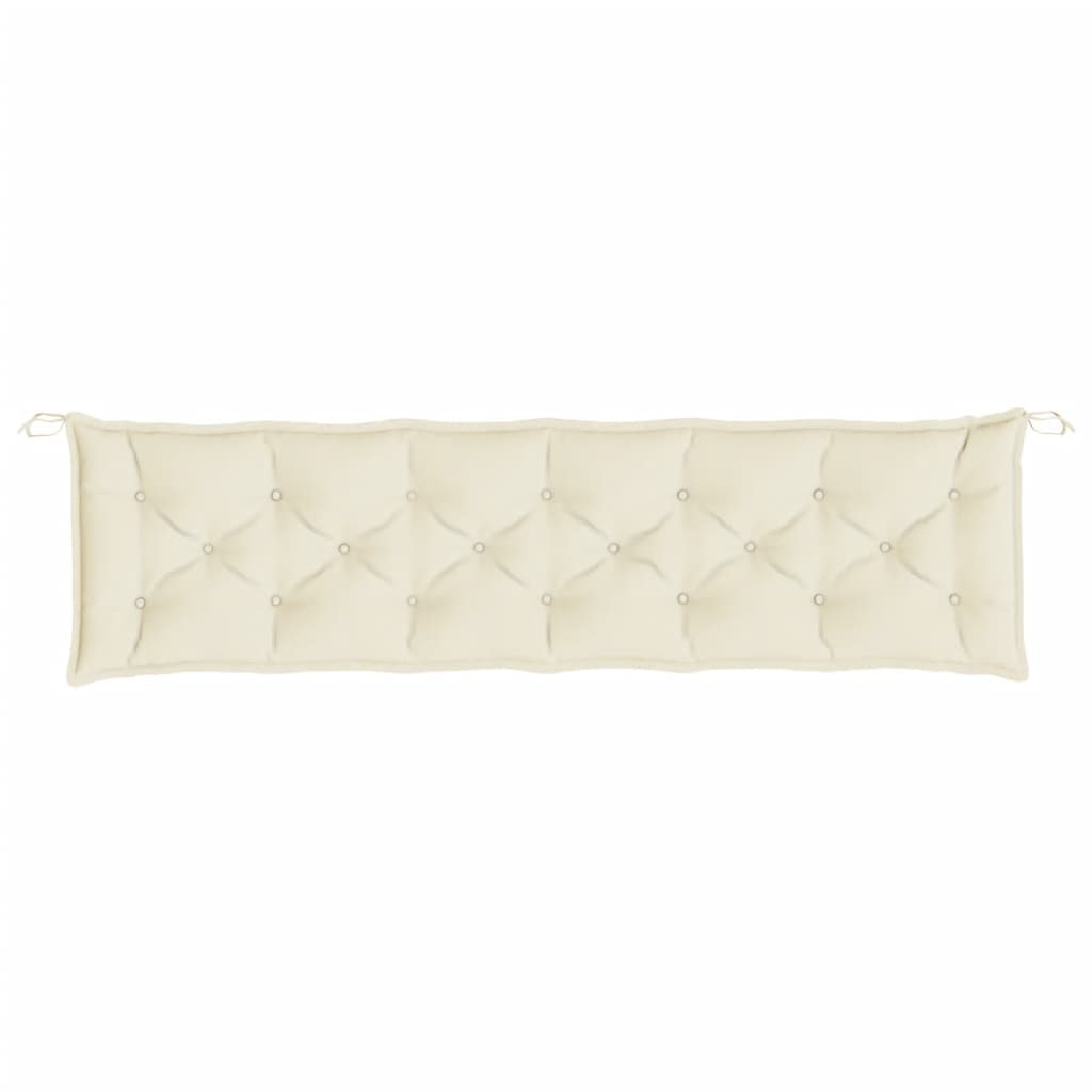 Cuscino per Panca Bianco Crema 200x50x7 cm in Tessuto Oxford