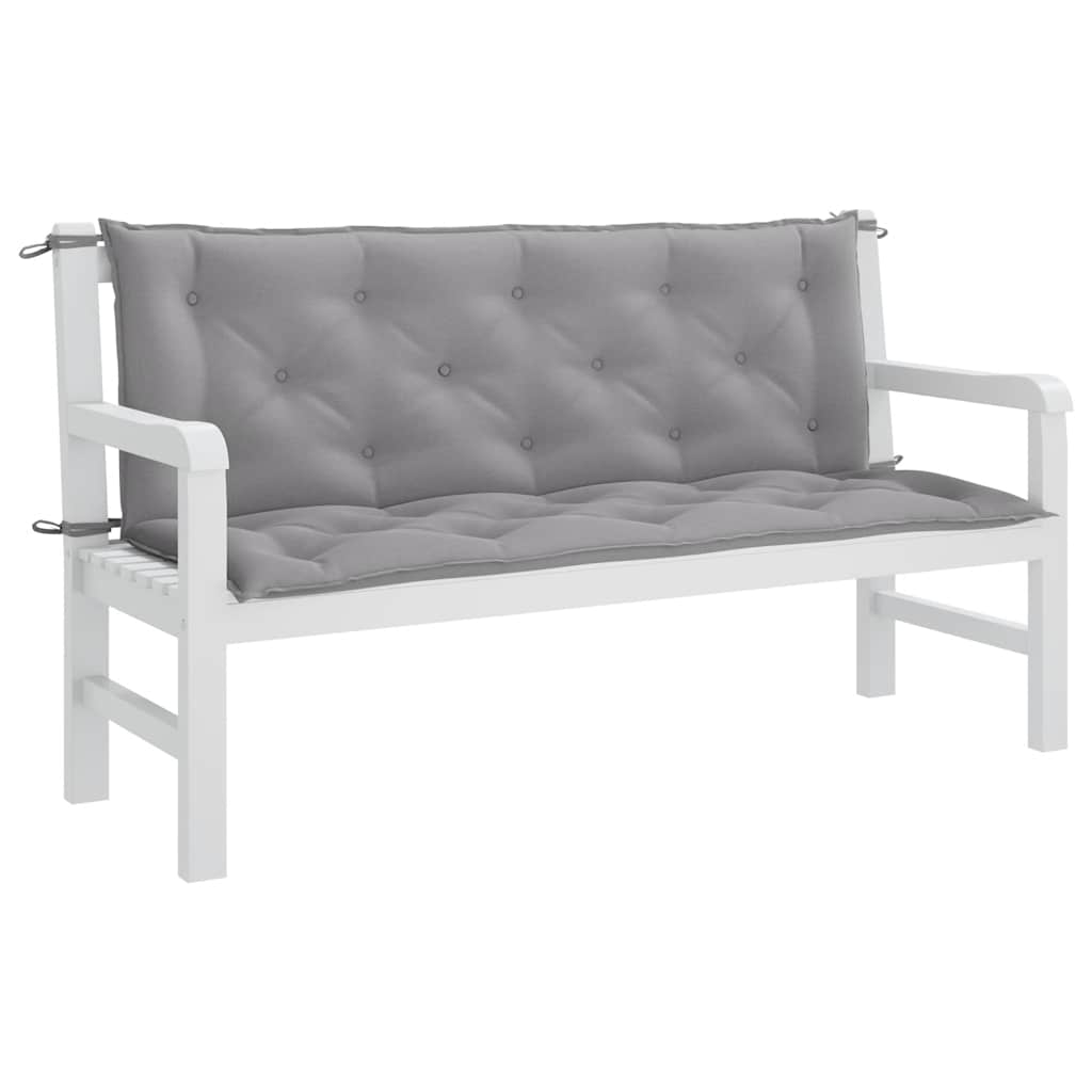 Cuscini per Panca 2 pz Grigi 150x50x7 cm in Tessuto Oxford