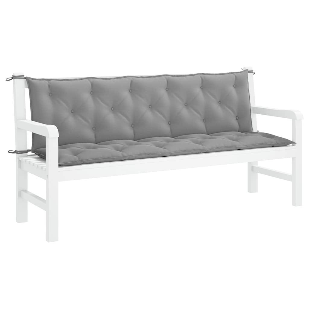 Cuscino per Panca Grigio 180x(50+50)x7 cm in Tessuto Oxford