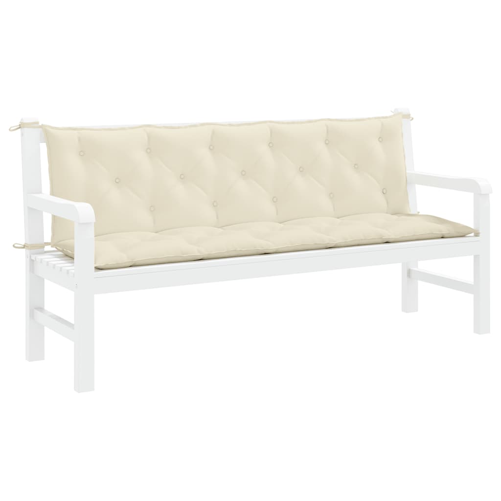 Cuscino per Panca Bianco Crema 180x(50+50)x7 cm Tessuto Oxford
