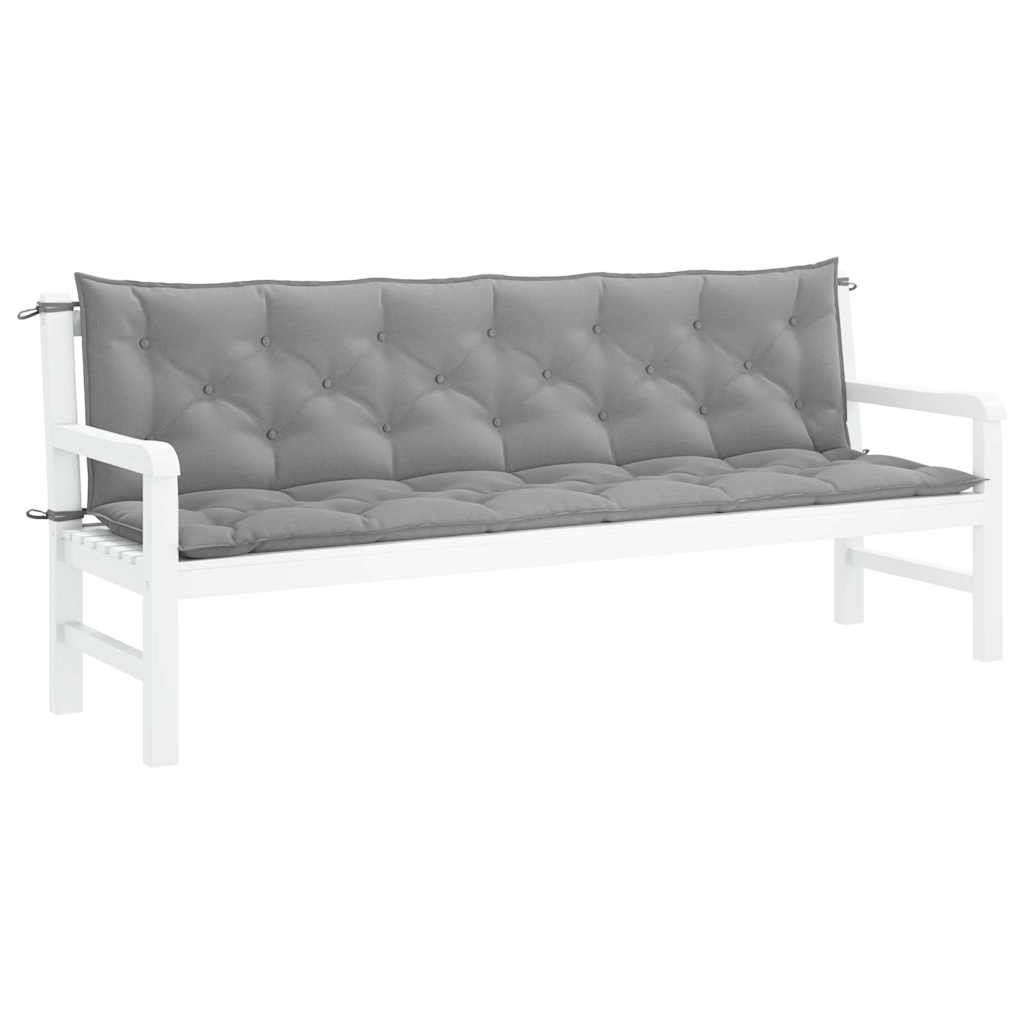 Cuscini per Panca 2 pz Grigi 200x50x7 cm in Tessuto Oxford