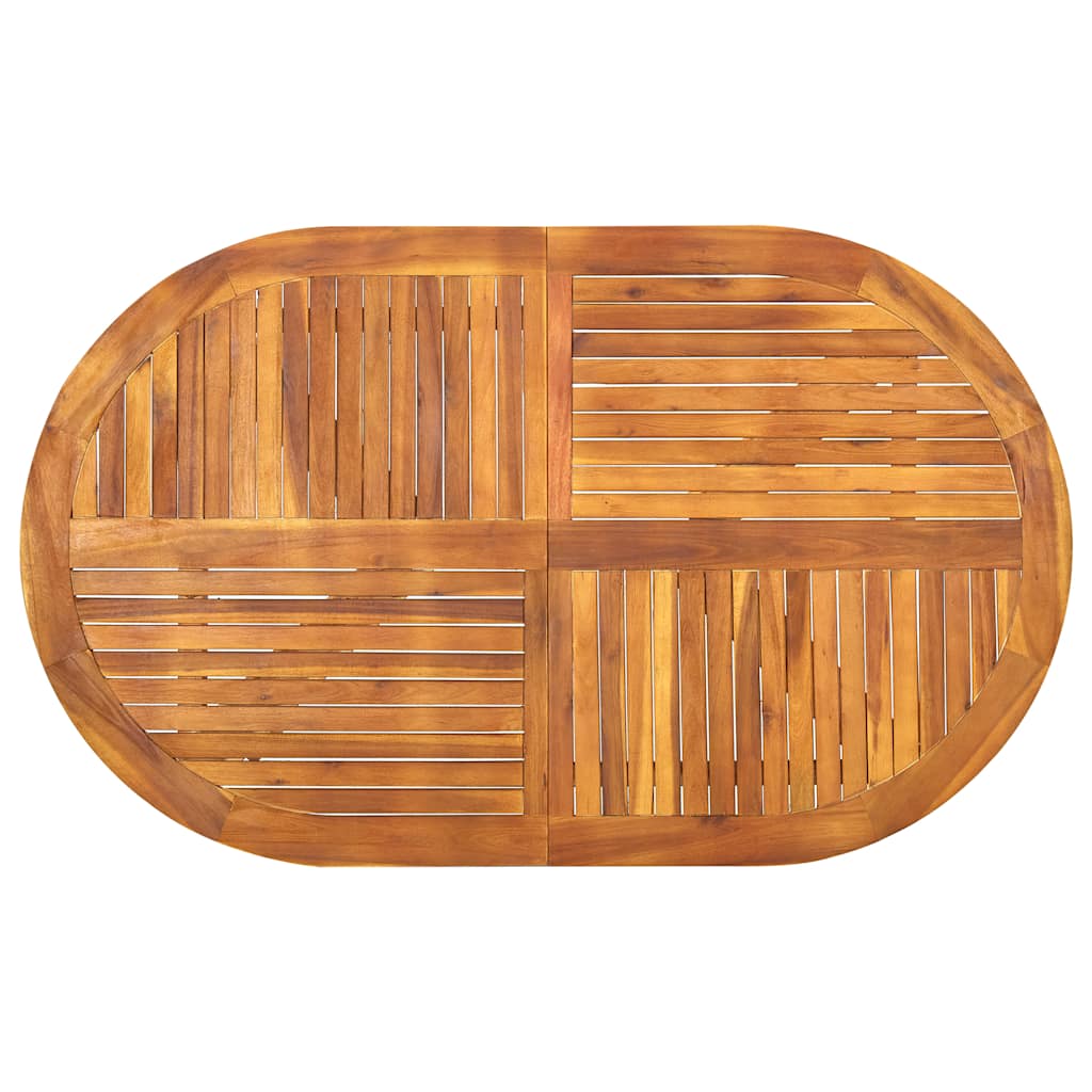 Set da pranzo da giardino 5 pz 150x90 cm in legno massello di acacia